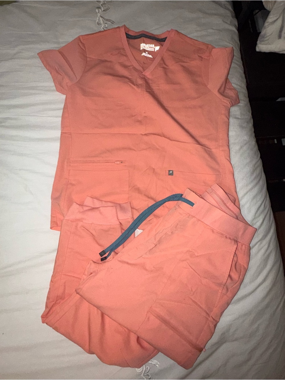 Fabletics Coral V-Neck Scrub Top and Drawstring Pants